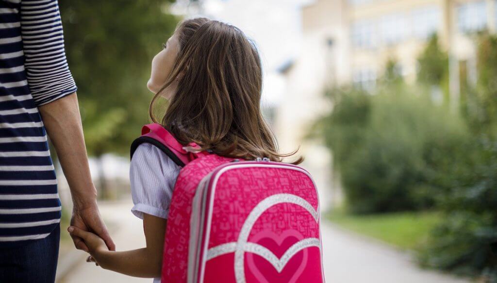 Girl going to school