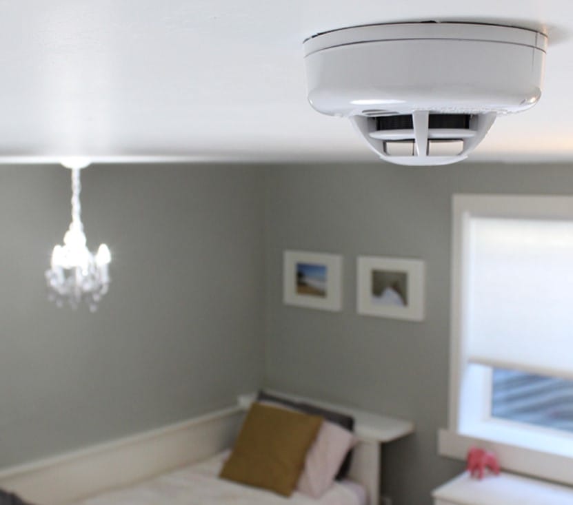 Guardian Protection smoke detector in bedroom