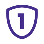 Shield with number one