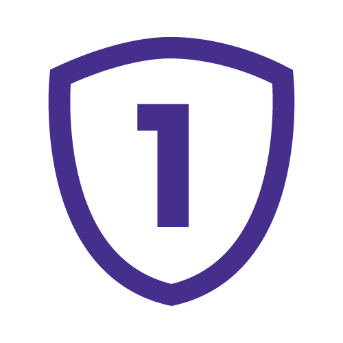 Shield with number one