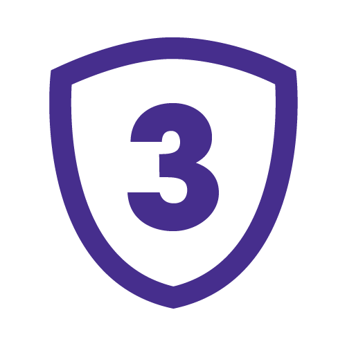 Shield with number three