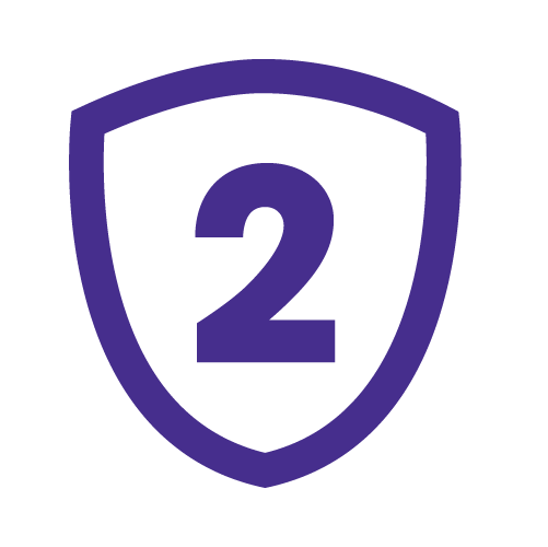 Shield with number two