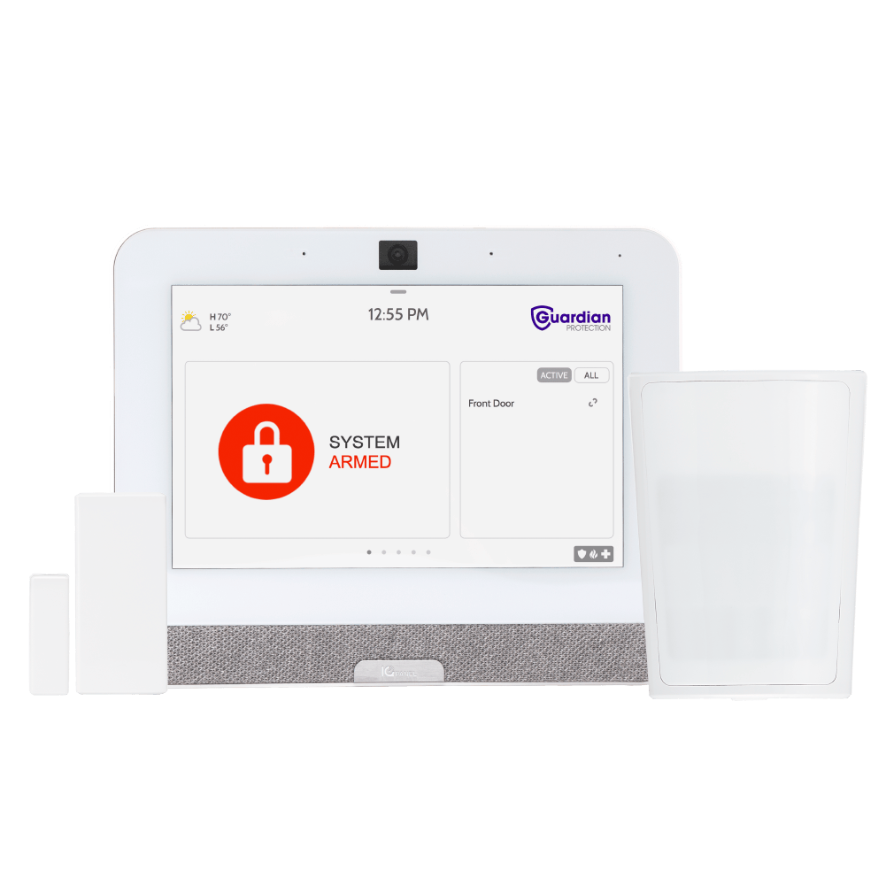 Guardian Protection smart home security devices including a security panel.