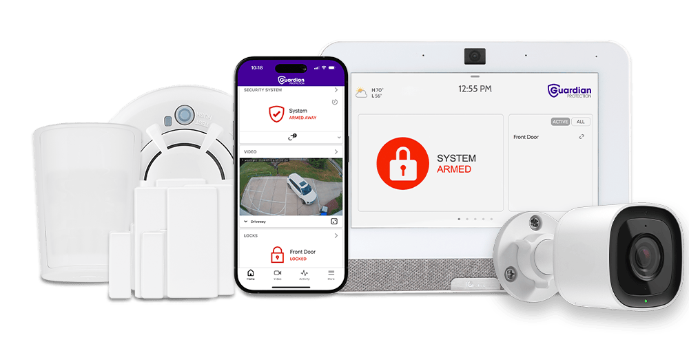 Guardian Protection home security system with outdoor security camera