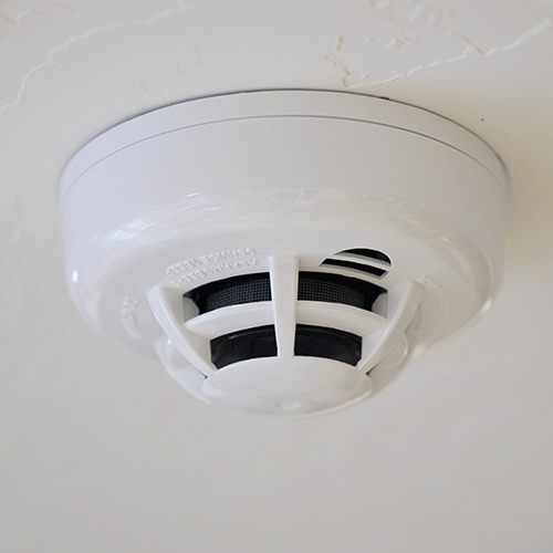 Guardian Protection heat detector mounted on a ceiling