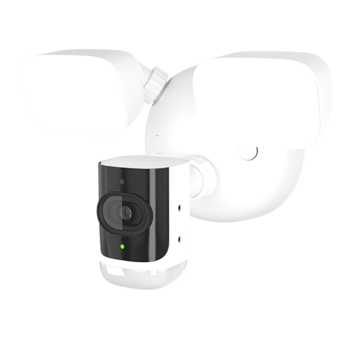 Guardian Protection floodlight camera left side view