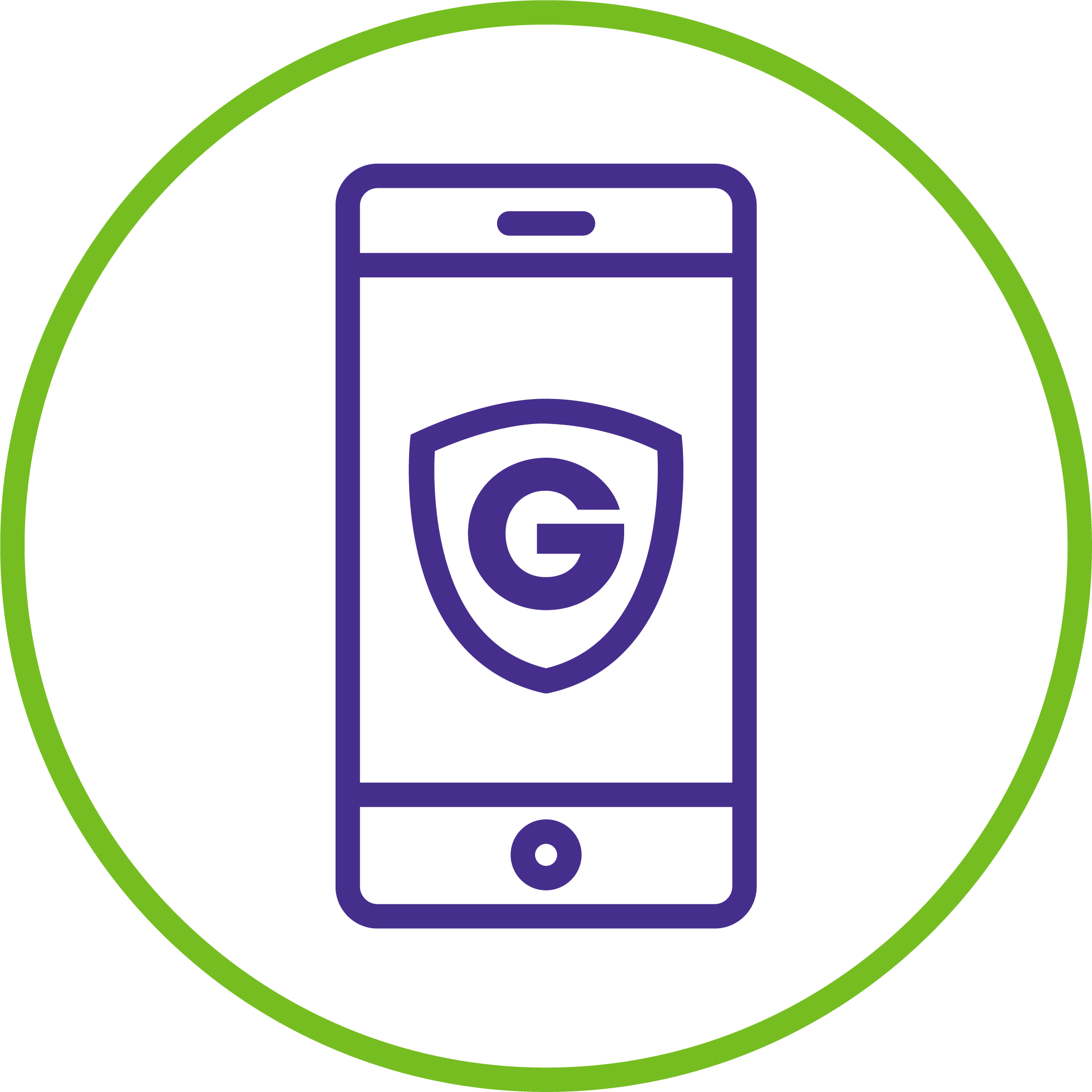 Guardian Protection app icon in a green decorative circle