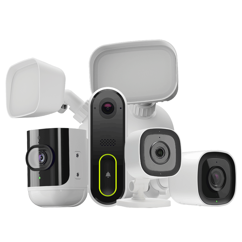 All Guardian Protection home security cameras including floodlight and video doorbell