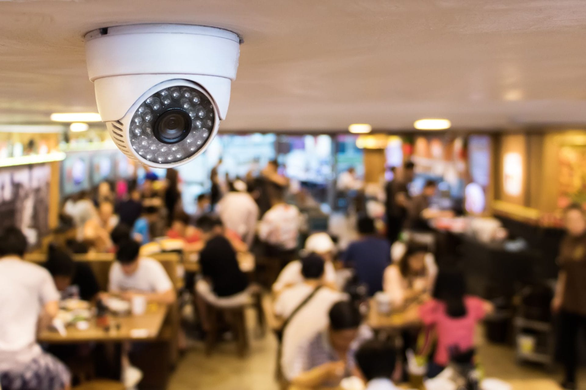 Business security camera in a restaurant
