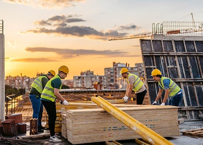 Workers at a construction site
