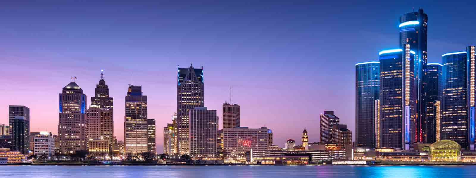 Cityscape of Detroit, MI